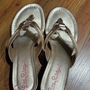 Lilly Pulitzer Metallic Gold Sandals